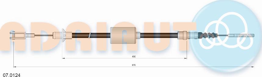 Adriauto 07.0124 - Трос, управління зчепленням autocars.com.ua