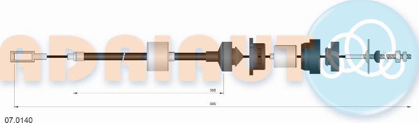Adriauto 07.0140 - Трос, управління зчепленням autocars.com.ua