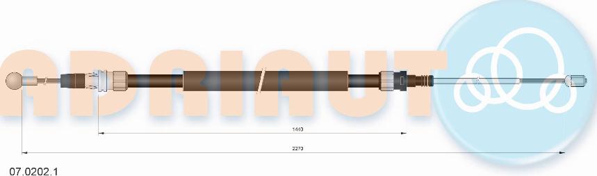 Adriauto 07.0202.1 - Трос, гальмівна система autocars.com.ua