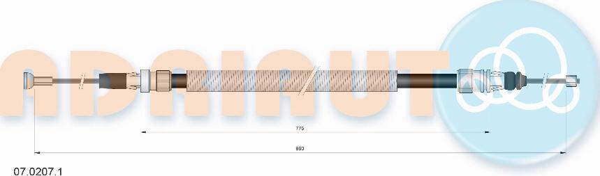 Adriauto 07.0207.1 - Тросик, cтояночный тормоз avtokuzovplus.com.ua