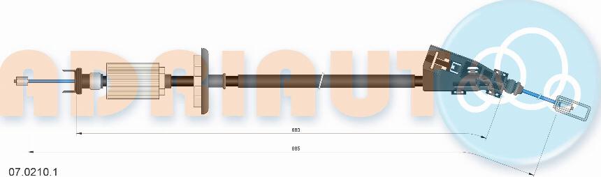 Adriauto 07.0210.1 - Тросик, cтояночный тормоз avtokuzovplus.com.ua