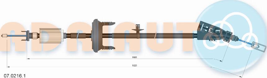 Adriauto 07.0216.1 - Тросик, cтояночный тормоз avtokuzovplus.com.ua