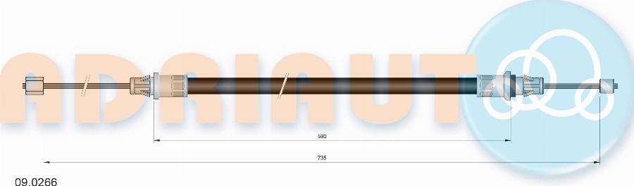 Adriauto 09.0266 - Трос, гальмівна система autocars.com.ua