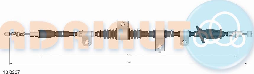 Adriauto 10.0207 - Трос, гальмівна система autocars.com.ua