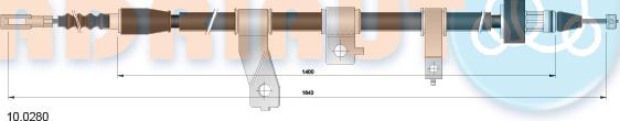 Adriauto 10.0280 - Трос, гальмівна система autocars.com.ua