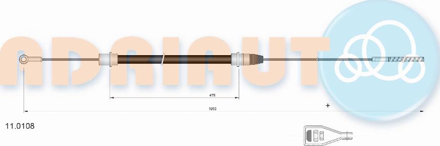 Adriauto 11.0108 - Трос, управление сцеплением avtokuzovplus.com.ua