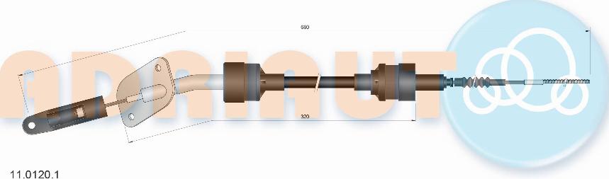 Adriauto 11.0120.1 - Трос, управління зчепленням autocars.com.ua