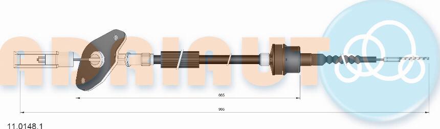 Adriauto 11.0148.1 - Трос, управління зчепленням autocars.com.ua