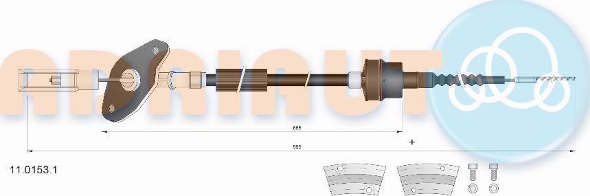 Adriauto 11.0153.1 - Трос, управління зчепленням autocars.com.ua