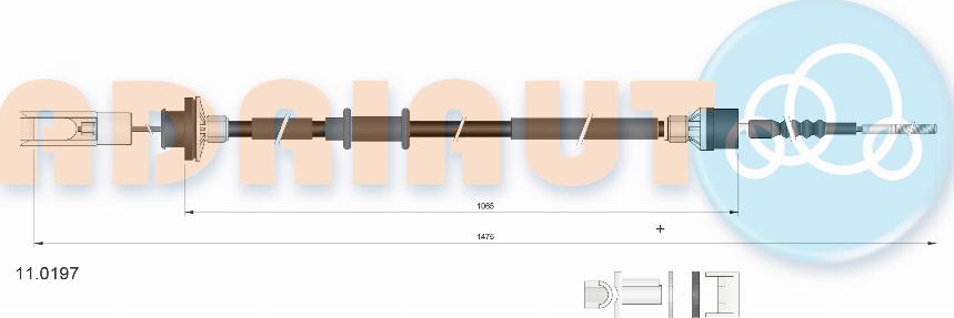 Adriauto 11.0197 - Трос, управління зчепленням autocars.com.ua