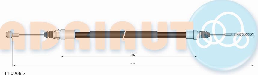 Adriauto 11.0206.2 - Тросик, cтояночный тормоз avtokuzovplus.com.ua