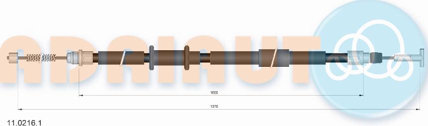 Adriauto 11.0216.1 - Трос, гальмівна система autocars.com.ua