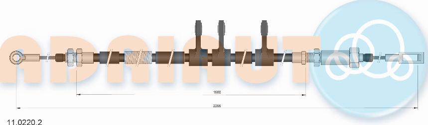 Adriauto 11.0220.2 - Тросик, cтояночный тормоз avtokuzovplus.com.ua