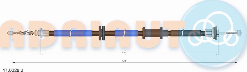 Adriauto 11.0228.2 - Трос, гальмівна система autocars.com.ua