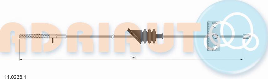 Adriauto 11.0238.1 - Трос, гальмівна система autocars.com.ua