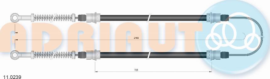Adriauto 11.0239 - Трос, гальмівна система autocars.com.ua