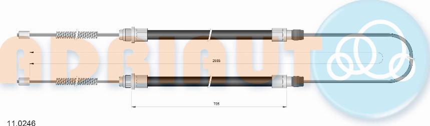 Adriauto 11.0246 - Трос, гальмівна система autocars.com.ua