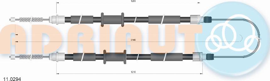 Adriauto 11.0294 - Трос, гальмівна система autocars.com.ua