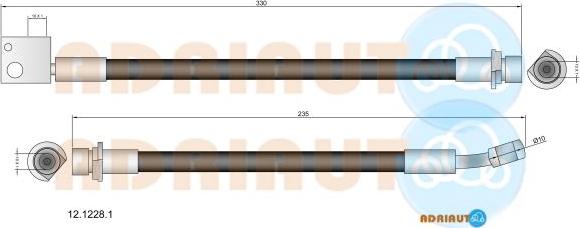 Adriauto 12.1228.1 - Гальмівний шланг autocars.com.ua