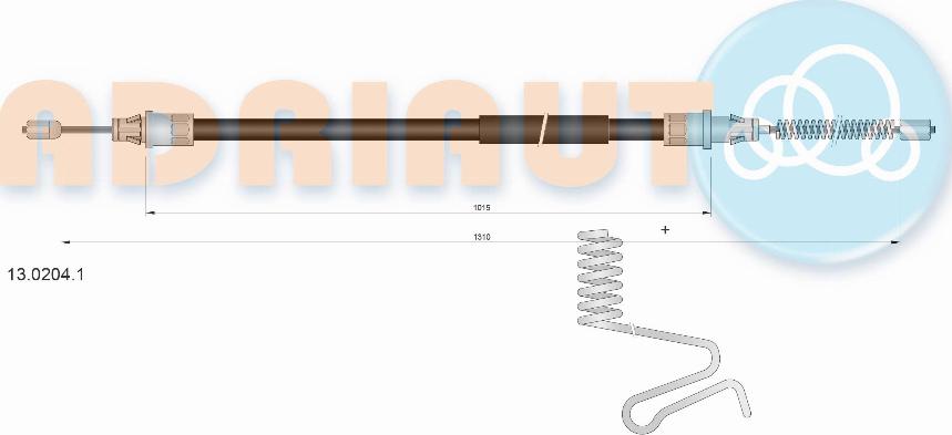 Adriauto 13.0204.1 - Трос, гальмівна система autocars.com.ua