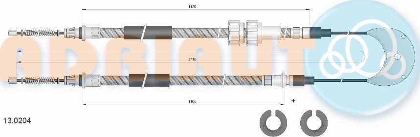 Adriauto 13.0204 - Трос, гальмівна система autocars.com.ua
