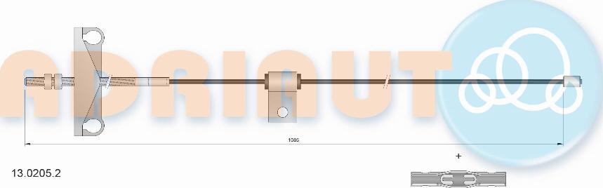 Adriauto 13.0205.2 - Трос, гальмівна система autocars.com.ua