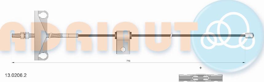 Adriauto 13.0206.2 - Трос, гальмівна система autocars.com.ua