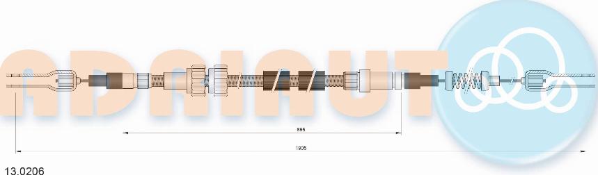 Adriauto 13.0206 - Трос, гальмівна система autocars.com.ua