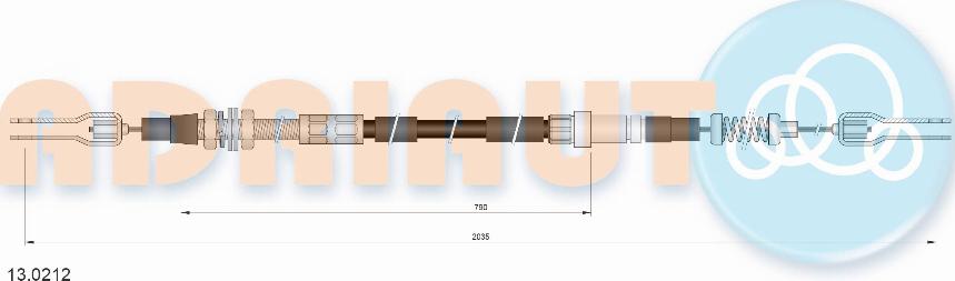 Adriauto 13.0212 - Трос, гальмівна система autocars.com.ua