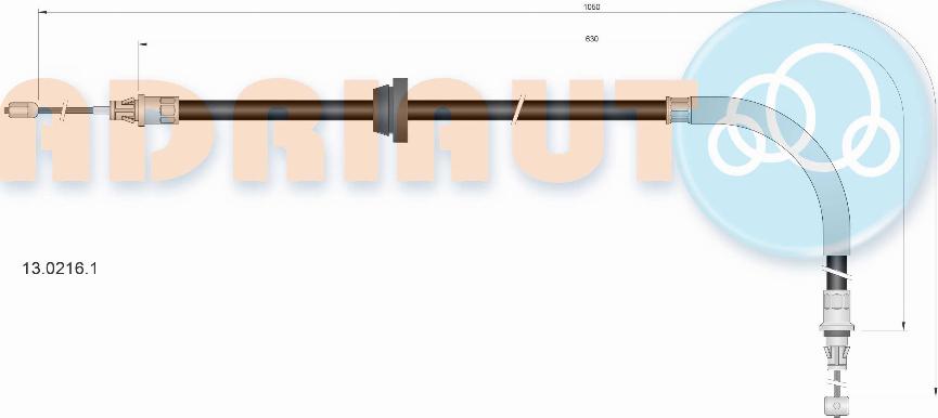 Adriauto 13.0216.1 - Тросик, cтояночный тормоз avtokuzovplus.com.ua