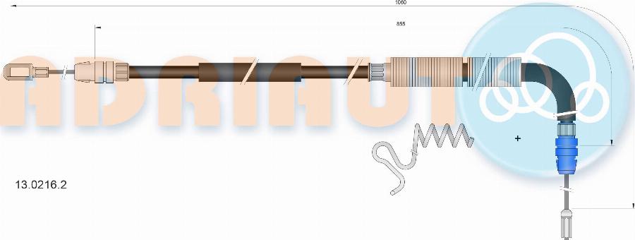 Adriauto 13.0216.2 - Трос, гальмівна система autocars.com.ua