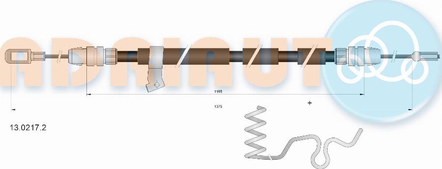 Adriauto 13.0217.2 - Трос, гальмівна система autocars.com.ua