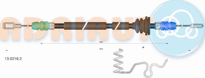 Adriauto 13.0219.2 - Трос, гальмівна система autocars.com.ua