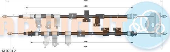 Adriauto 13.0224.2 - Трос, гальмівна система autocars.com.ua