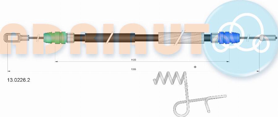 Adriauto 13.0226.2 - Трос, гальмівна система autocars.com.ua