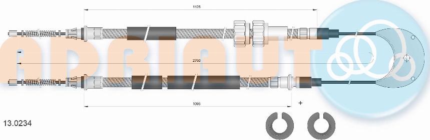 Adriauto 13.0234 - Тросик, cтояночный тормоз avtokuzovplus.com.ua