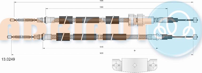 Adriauto 13.0249 - Трос, гальмівна система autocars.com.ua