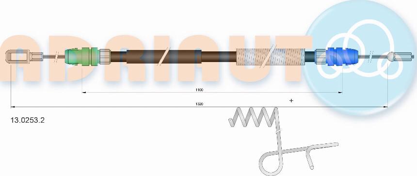 Adriauto 13.0253.2 - Тросик, cтояночный тормоз avtokuzovplus.com.ua