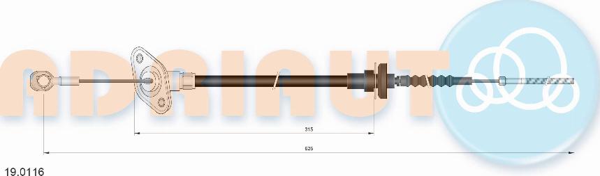 Adriauto 19.0116 - Трос, управление сцеплением avtokuzovplus.com.ua