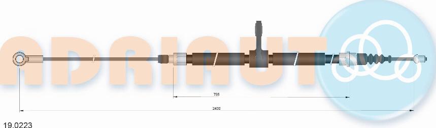 Adriauto 19.0223 - Трос, гальмівна система autocars.com.ua