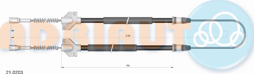 Adriauto 21.0203 - Трос, гальмівна система autocars.com.ua
