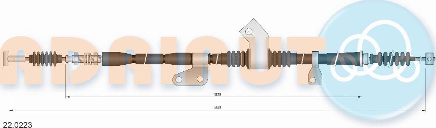 Adriauto 22.0223 - Трос, гальмівна система autocars.com.ua