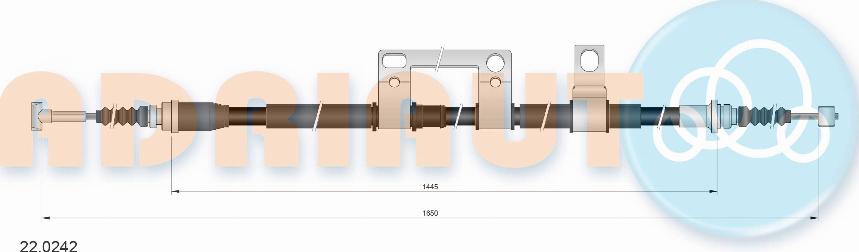 Adriauto 22.0242 - Трос, гальмівна система autocars.com.ua