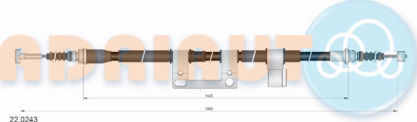 Adriauto 22.0243 - Трос, гальмівна система autocars.com.ua
