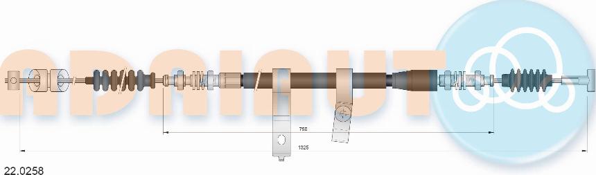Adriauto 22.0258 - Трос, гальмівна система autocars.com.ua