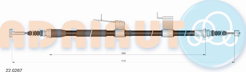 Adriauto 22.0267 - Трос, гальмівна система autocars.com.ua