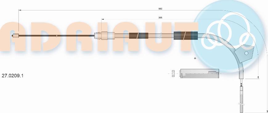 Adriauto 27.0209.1 - Трос, гальмівна система autocars.com.ua