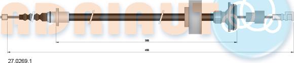 Adriauto 27.0269.1 - Тросик, cтояночный тормоз avtokuzovplus.com.ua