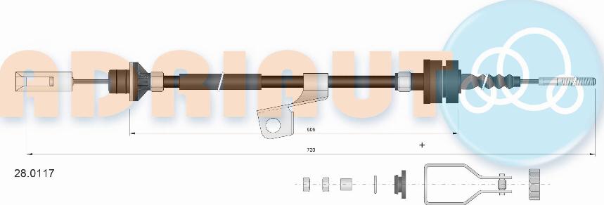 Adriauto 28.0117 - Трос, управління зчепленням autocars.com.ua
