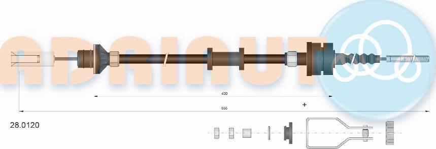 Adriauto 28.0120 - Трос, управління зчепленням autocars.com.ua